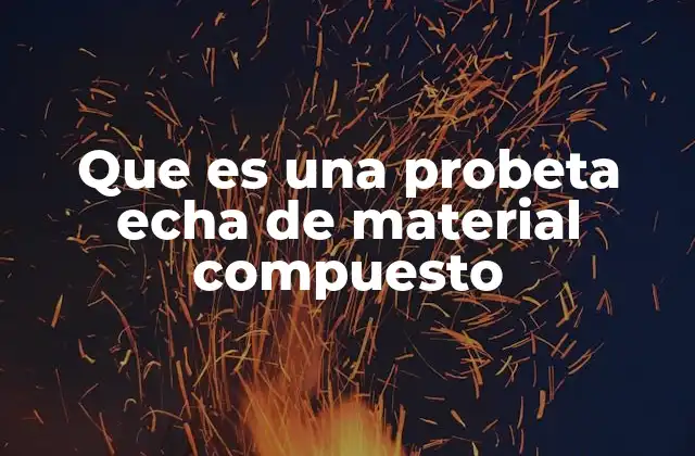 Características de las probetas fabricadas con materiales compuestos