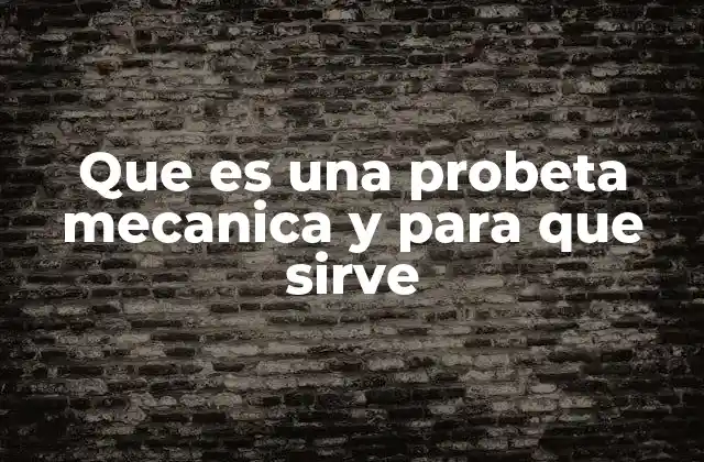 Que es una Probeta Mecanica y para que Sirve