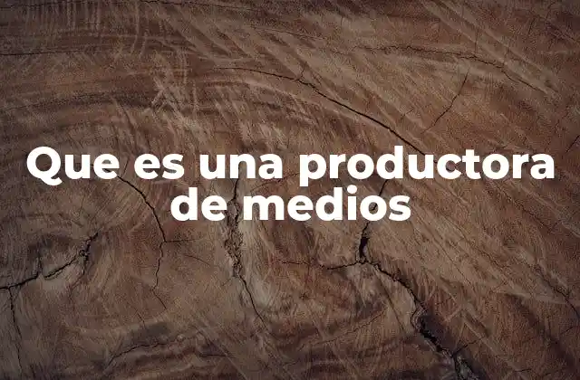 Que es una Productora de Medios