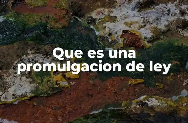 Que es una Promulgacion de Ley