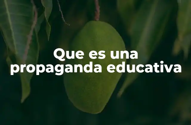 Que es una Propaganda Educativa