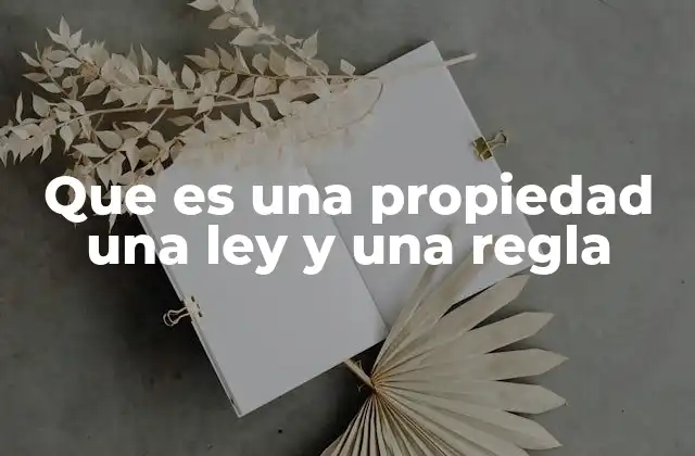 Que es una Propiedad una Ley y una Regla