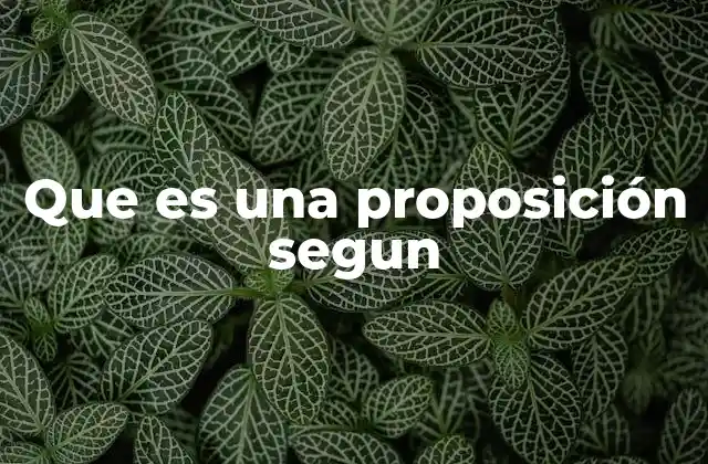 Que es una Proposición Segun