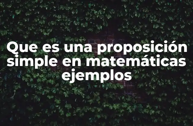 El papel de las proposiciones simples en la lógica matemática
