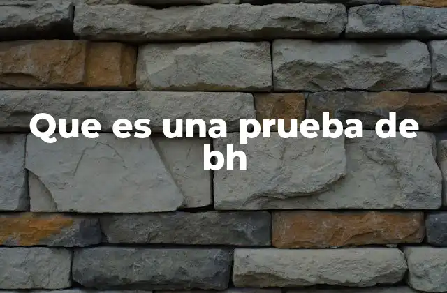 Que es una Prueba de Bh