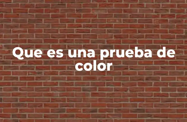 Que es una Prueba de Color