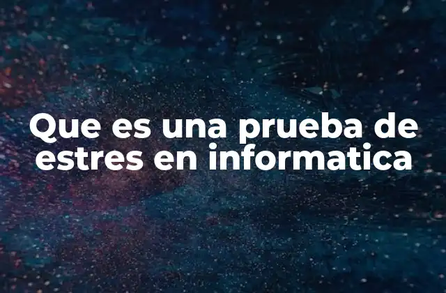 Que es una Prueba de Estres en Informatica