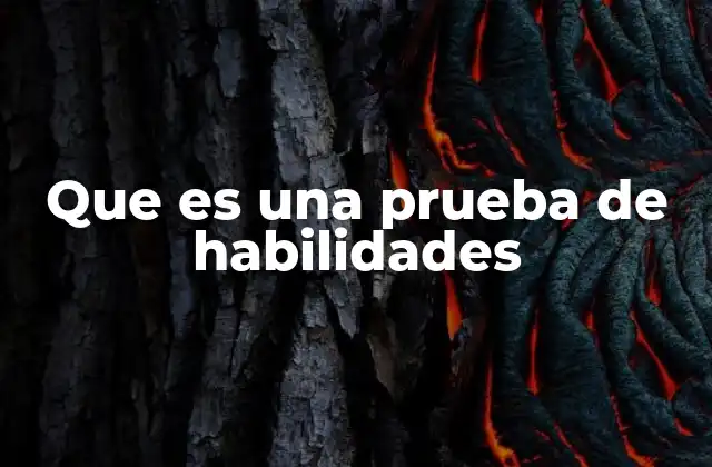 Que es una Prueba de Habilidades