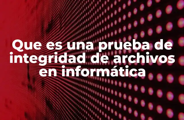 Que es una Prueba de Integridad de Archivos en Informática