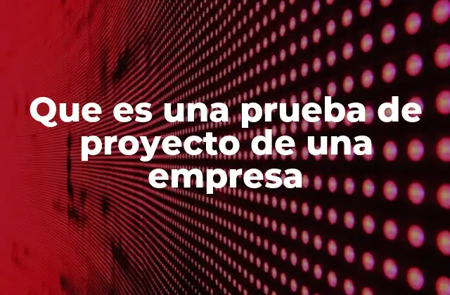 Que es una Prueba de Proyecto de una Empresa 2 El rol de las pruebas de proyectos en el desarrollo empresarial