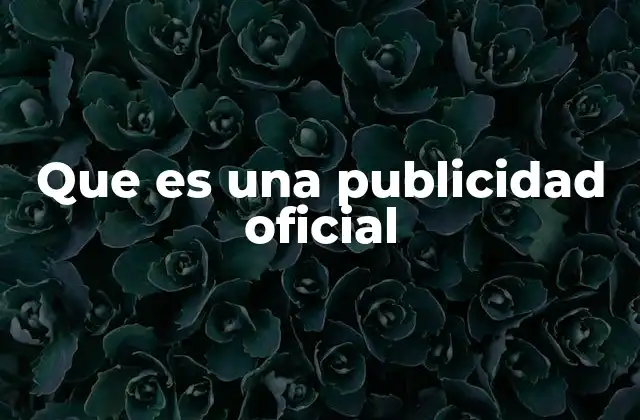 Que es una Publicidad Oficial
