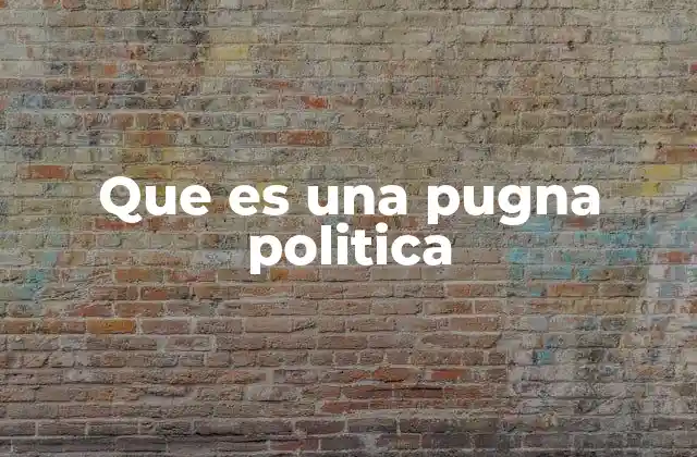 Que es una Pugna Politica