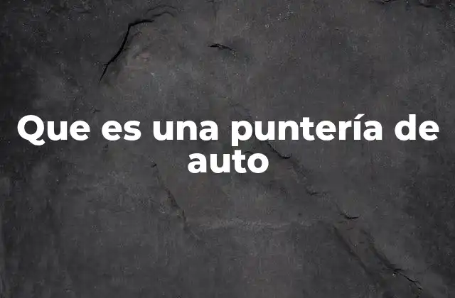 Que es una Puntería de Auto