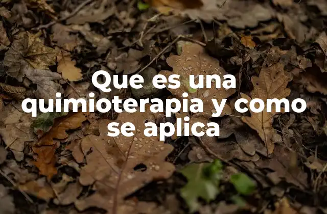 La quimioterapia en el contexto del tratamiento oncológico integral