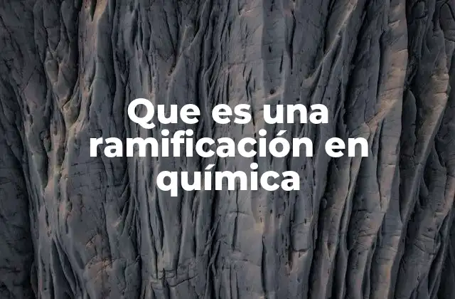 Que es una Ramificación en Química