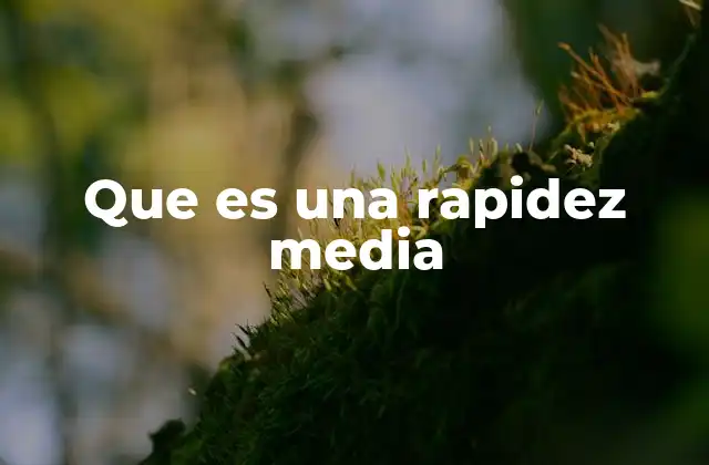 Que es una Rapidez Media