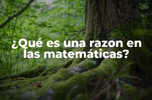 ¿qué es una Razon en las Matemáticas?