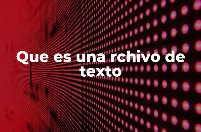 Que es una Rchivo de Texto