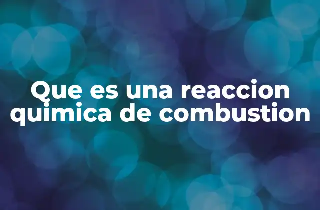 Que es una Reaccion Quimica de Combustion