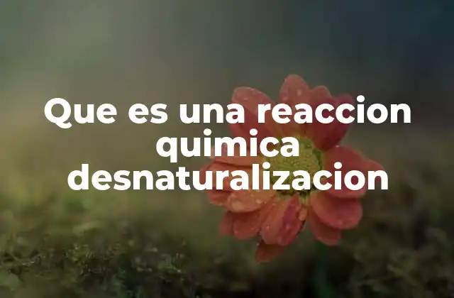 Que es una Reaccion Quimica Desnaturalizacion