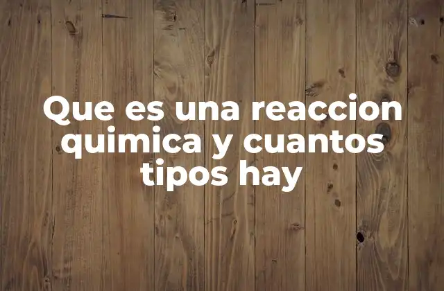 Que es una Reaccion Quimica y Cuantos Tipos Hay