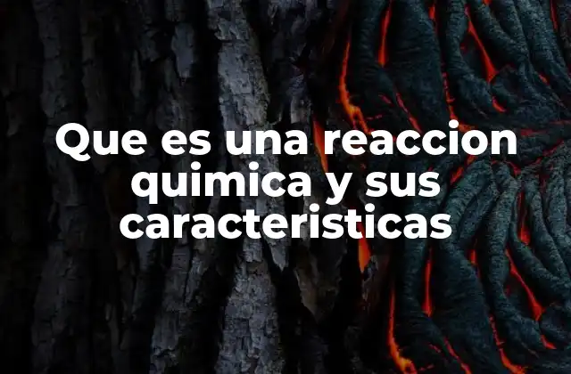 Que es una Reaccion Quimica y Sus Caracteristicas