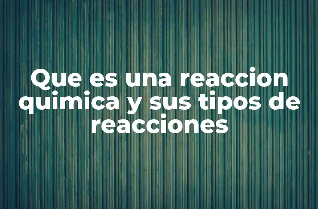 Que es una Reaccion Quimica y Sus Tipos de Reacciones