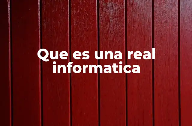 Que es una Real Informatica