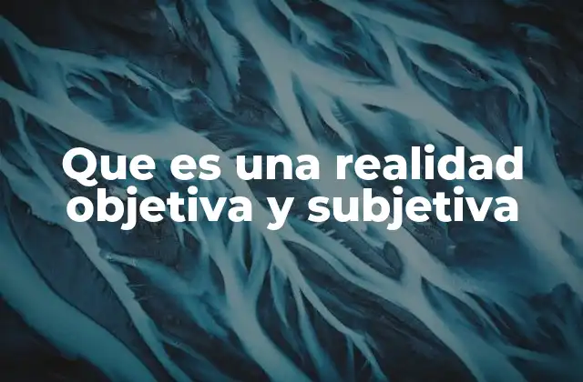 Que es una Realidad Objetiva y Subjetiva
