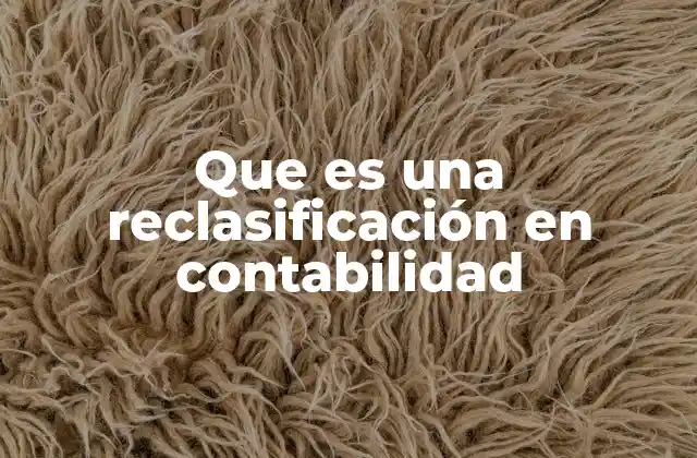 Que es una Reclasificación en Contabilidad