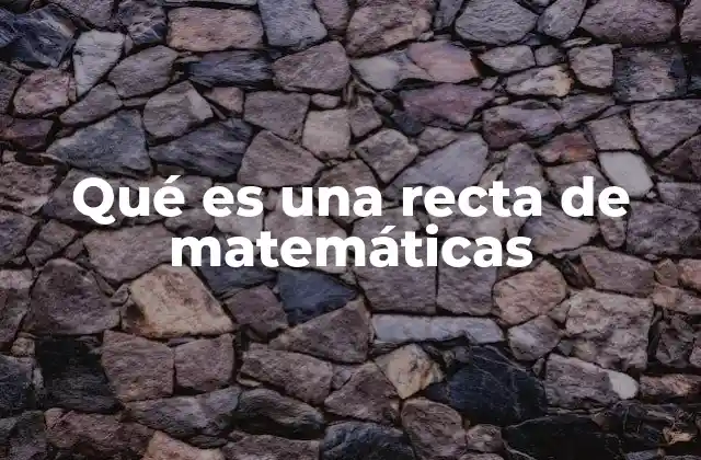 Qué es una Recta de Matemáticas