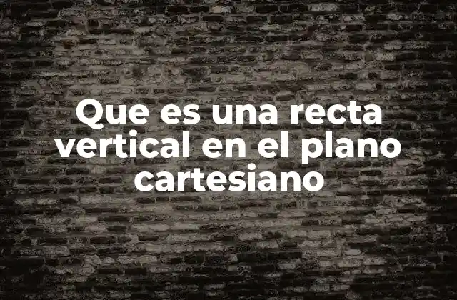 Que es una Recta Vertical en el Plano Cartesiano
