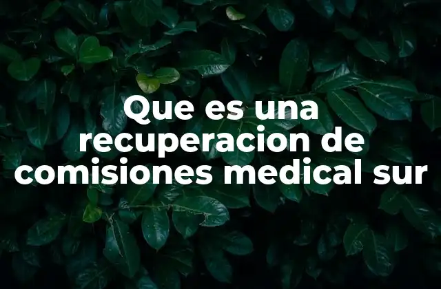Que es una Recuperacion de Comisiones Medical Sur