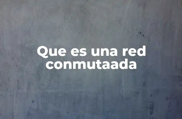 Que es una Red Conmutaada