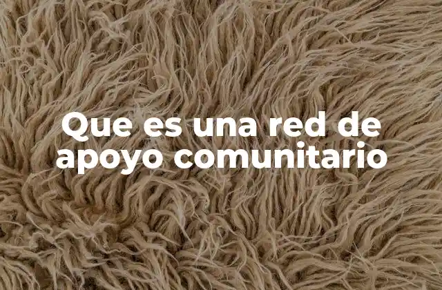 Que es una Red de Apoyo Comunitario