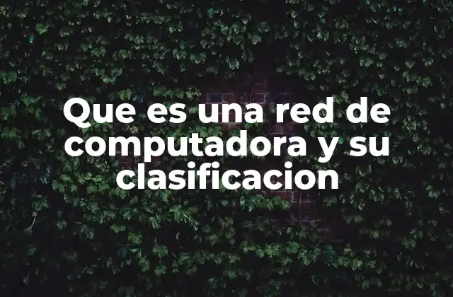 Que es una Red de Computadora y Su Clasificacion