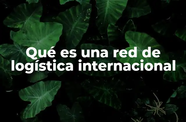 Qué es una Red de Logística Internacional