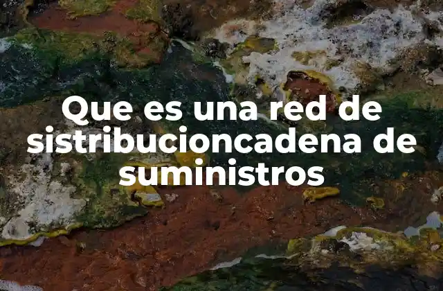 Que es una Red de Sistribucioncadena de Suministros
