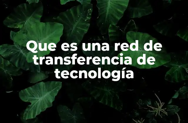 Que es una Red de Transferencia de Tecnología