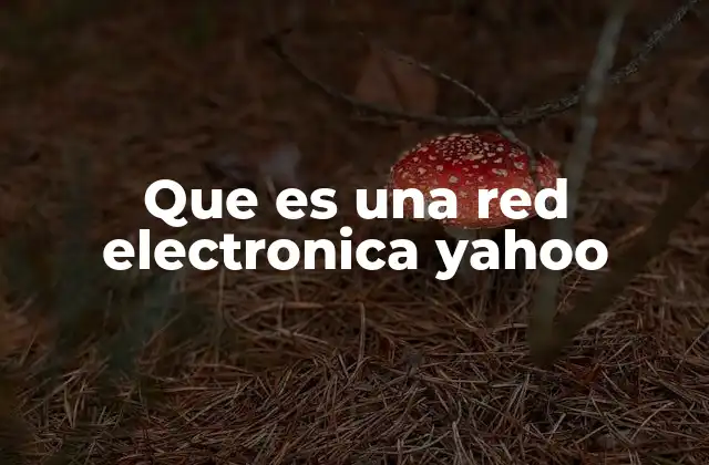 Que es una Red Electronica Yahoo