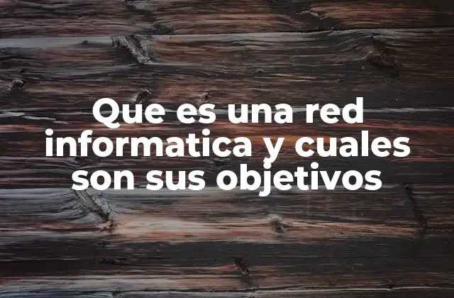 Que es una Red Informatica y Cuales Son Sus Objetivos