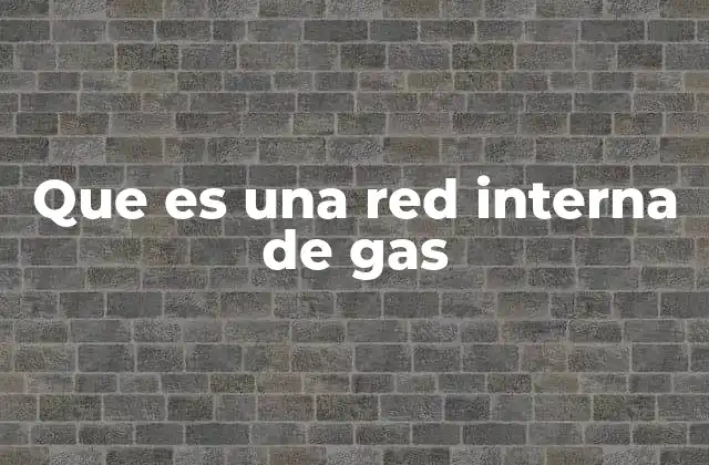 Que es una Red Interna de Gas