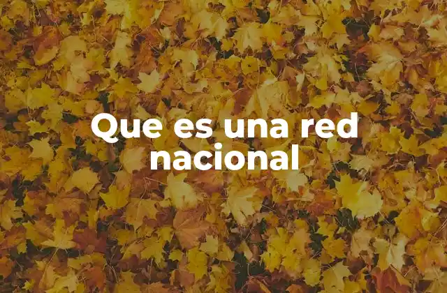 Que es una Red Nacional