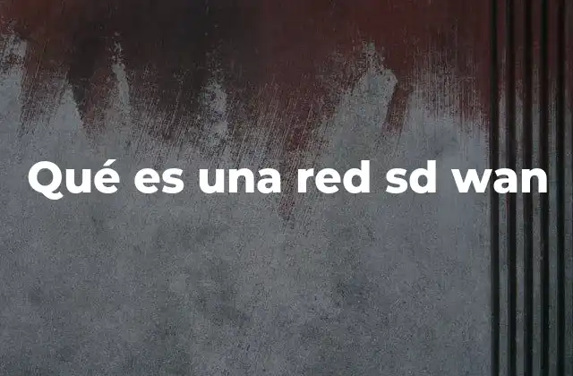Qué es una Red Sd Wan