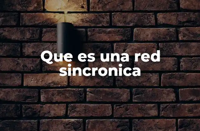 Que es una Red Sincronica
