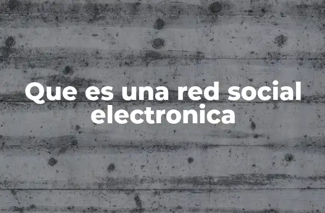 Que es una Red Social Electronica