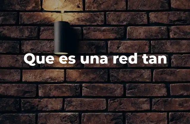 Que es una Red Tan