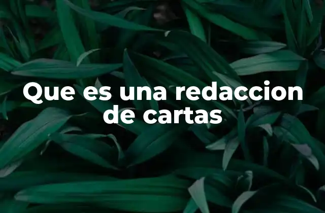Que es una Redaccion de Cartas
