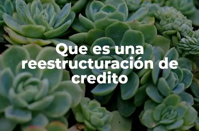 Que es una Reestructuración de Credito