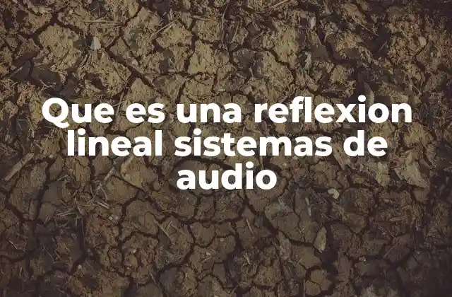 Que es una Reflexion Lineal Sistemas de Audio